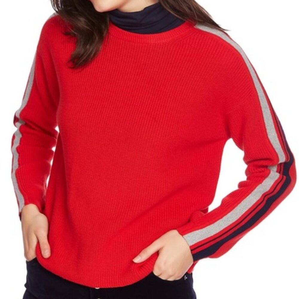 Court and Rowe Pullover Sweater Long Sleeve Striped Red  White XS extra small